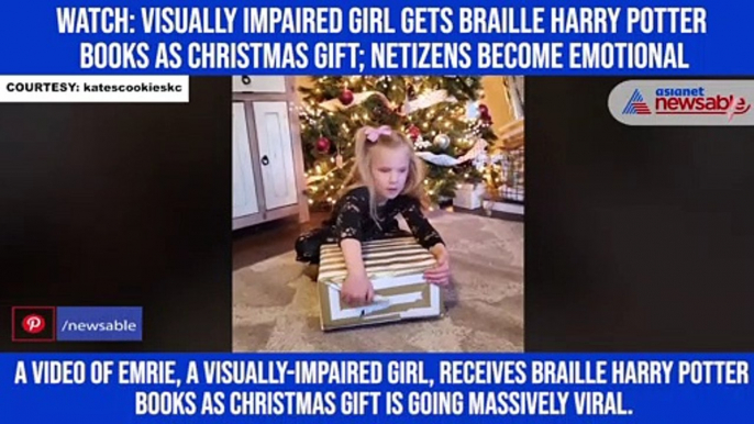 Watch: Visually impaired girl gets braille Harry Potter books as Christmas gift; netizens become emotional