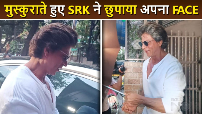 Khan Sahab' Shouts Media As ShahRukh Hides His Face With An Umbrella, Slightly Gives A Smile