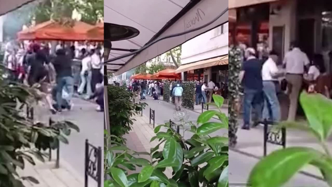 Pelea entre los ultras de Sevilla y Roma en la previa de la final