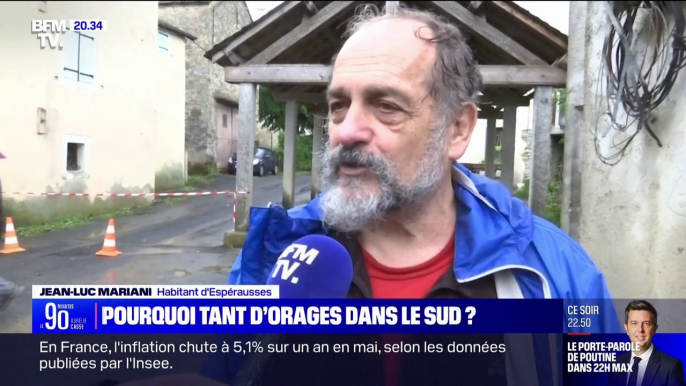 Orages dans le Tarn: "Ça a été très violent (...) On a eu beaucoup d'eau et de la boue" explique un habitant d'Espérausses