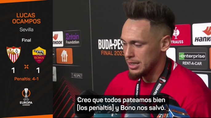 SEVILLA - ROMA | OCAMPOS se emociona dando las gracias a MONCHI | EUROPA LEAGUE | Diario AS