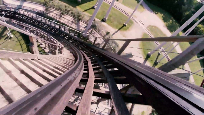 Mystic Timbers Roller Coaster (Kings Island - Mason, Ohio) - Roller Coaster POV Video - Front Row