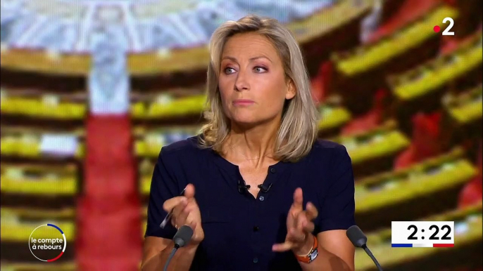 Extrait du journal télévisé de France 2 durant lequel Anne-Sophie Lapix interroge Marine Le Pen à l'aube du second tour des élections présidentielles.