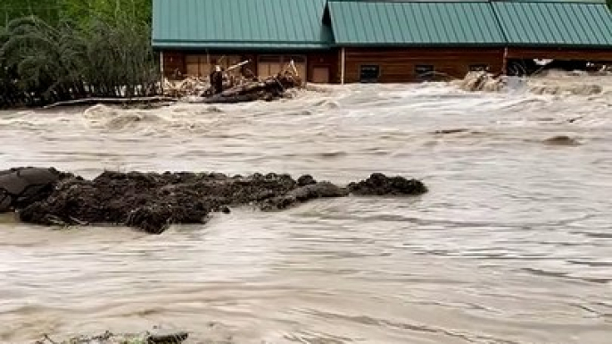 Rock Creek River Flood in Red Lodge, Montana