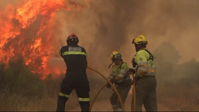 Espagne : Les pompiers continuent de lutter contre de violents incendies, 25 000 hectares détruits