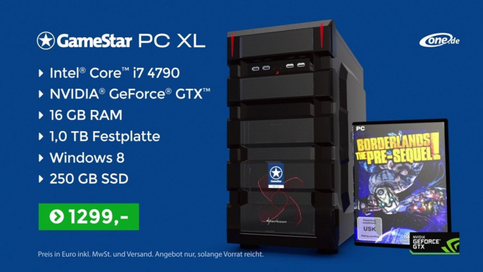 One GameStar-PC XL mit Geforce GTX 970 - Der beste Gaming-PC des Jahres im neuen TV-Spot