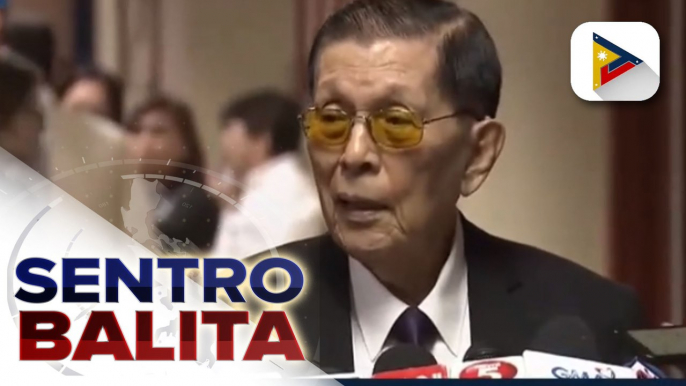 Incoming Pres’l Legal Counsel Juan Ponce Enrile, hindi makadadalo sa inagurasyon ni Pres.-elect Bongbong Marcos matapos magpositibo sa COVID-19