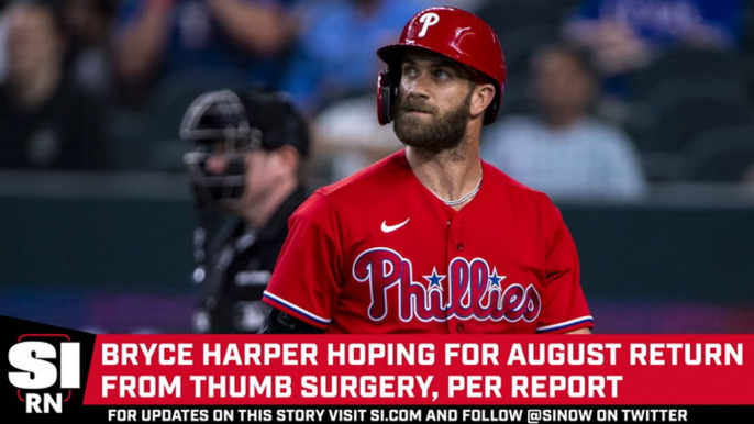 Bryce Harper Hoping for August Return After Thumb Surgery, per Report