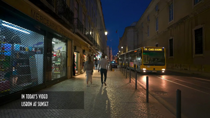 Lisbon Sunset Walk - Lisbon Portugal Walking Tour [4K HDR]