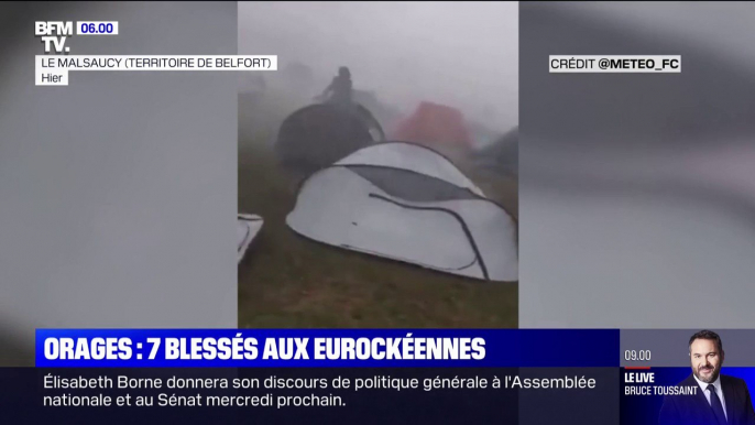 Les images des violents orages qui ont frappé les Eurockéennes de Belfort et fait 7 blessés