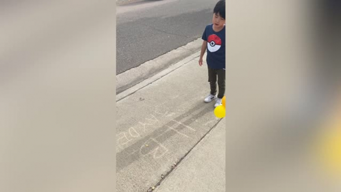 Boy Surprised With Chalk Messages on Birthday | Happily TV