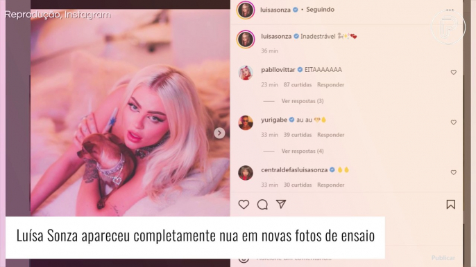 Luísa Sonza surge nua, exibe marquinha de biquíni no bumbum e famosas reagem: 'Come quieta'. Veja as fotos!