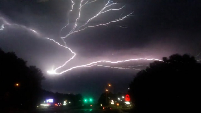 Lightning strikes illuminate Alabama skies