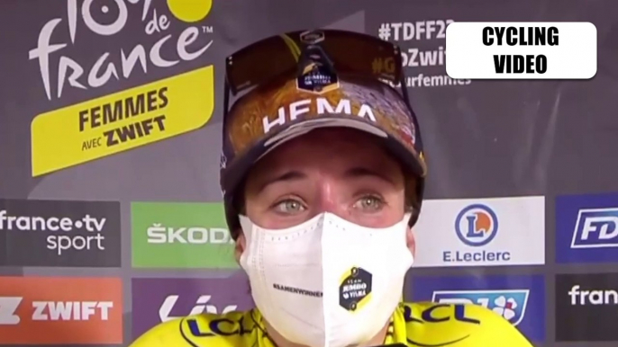 Marianne Vos Reacts To 1st Stage Win In Yellow Jersey | Stage 7 Tour de France Femmes 2022