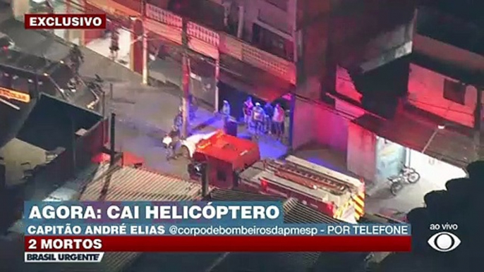 Bombeiros atendem ocorrência de queda de Helicóptero