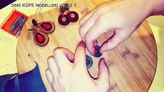 DERİ İŞLEME TAKI TASARIMLARI Kendin Yap - KÜPE MODELLERİ video-3 #elsanatları #handicrafts