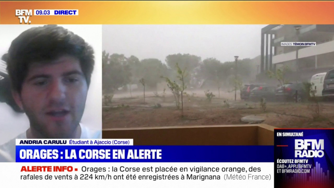 Orages en Corse: "on a entendu des pots de fleurs tomber" témoigne un étudiant à Ajaccio