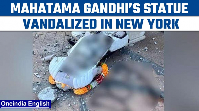 Mahatma Gandhi’s statue vandalized in New York, disturbing pictures surface| Oneindia News *News