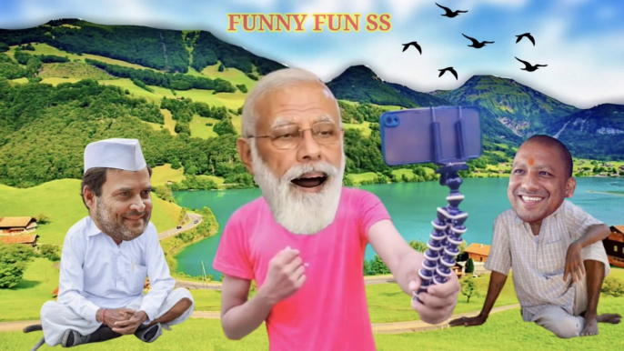 MY FIRST VLOG  || MODI FIRST VLOG ON YOUTUBE || Modi Yogi Rahul Gandhi funny vlog video