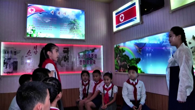 North Korea primary school pupils learn English using state propaganda