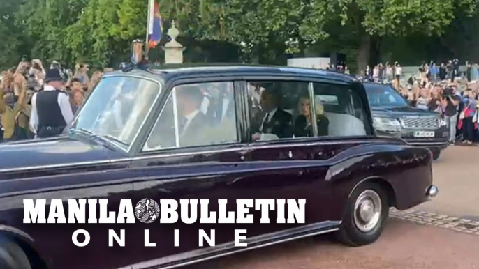 King Charles III and Camilla arrive at Buckingham Palace after Queen's death