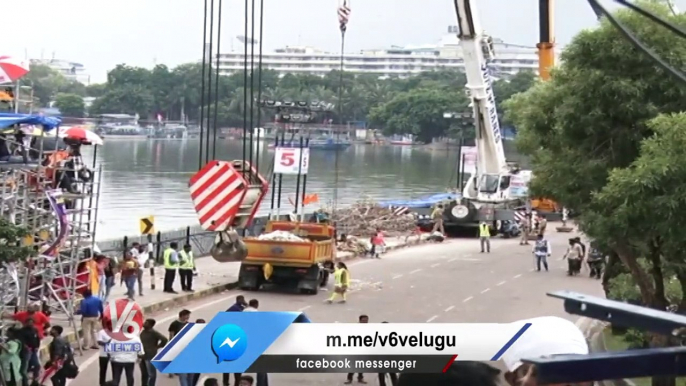 Heavy Cranes For Ganesh Idols Immersion At Tank Bund | Ganesh Immersion 2022   V6 News (2)