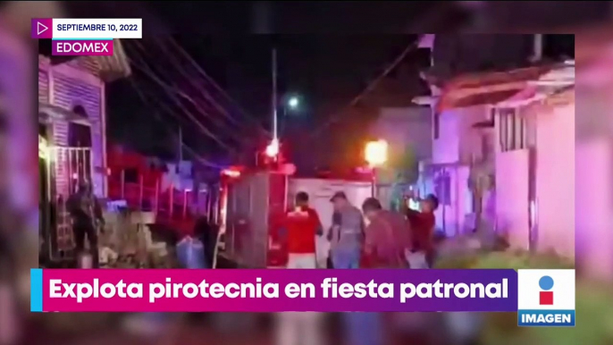 VIDEO: Explota pirotecnia durante fiesta patronal en el Edoméx