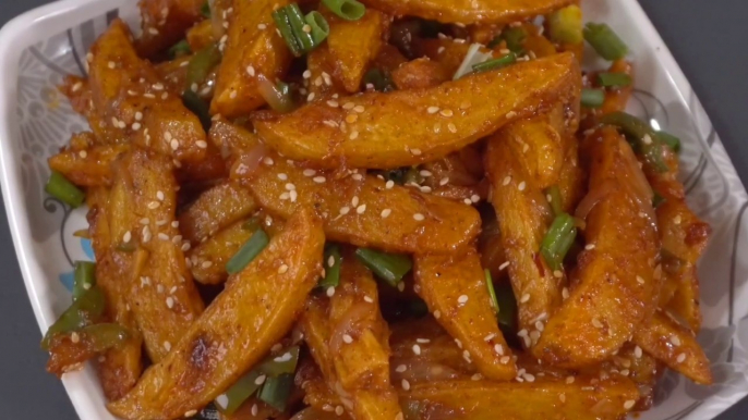 Crispy Chilli Potato Restaurant Style - Dragon potato - Easy Veg snacks recipe - Dregan_potato recipe