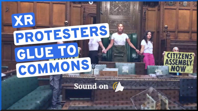 Extintion Rebellion protestors glue themselves to House of Commons calling for Citizens Assembly