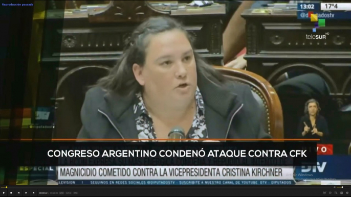 teleSUR Noticias 17:30 03-09: Cámara de diputados de Argentina condenó ataque contra CFK