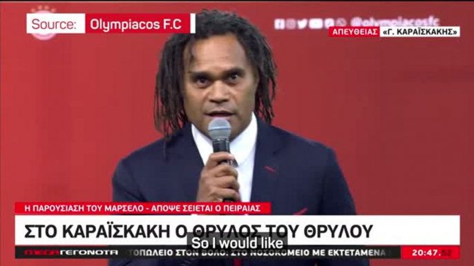 Marcelo presented as new Olympiacos player in front of packed stadium