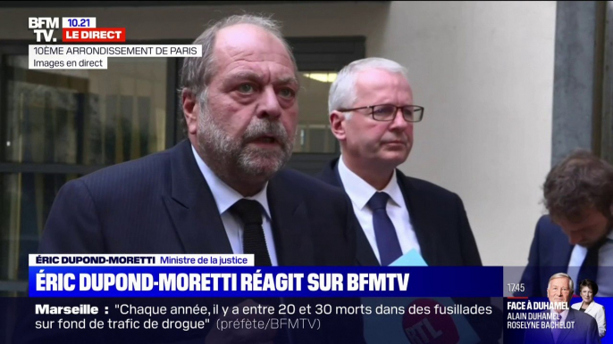 Éric Dupond-Moretti dénonce "un mensonge éhonté" de Sandrine Rousseau sur le classement sans suite des violences faites aux femmes