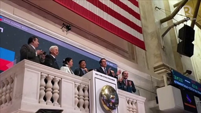 Marcos rings closing bell at New York Stock Exchange