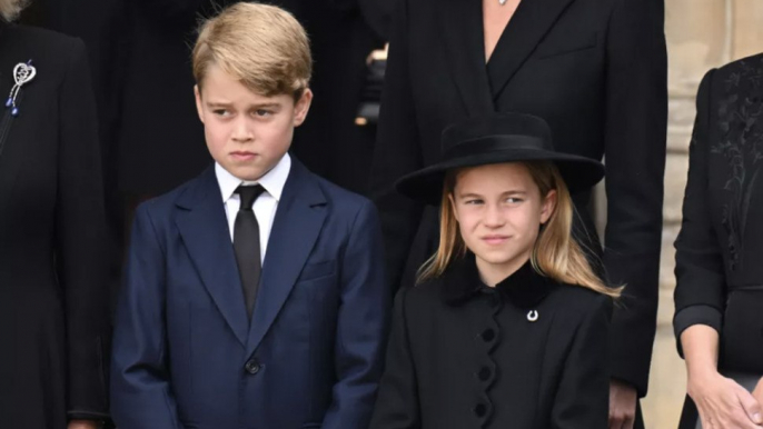 Princess Charlotte Reminded Prince George to Bow at Queen Elizabeth's Funeral