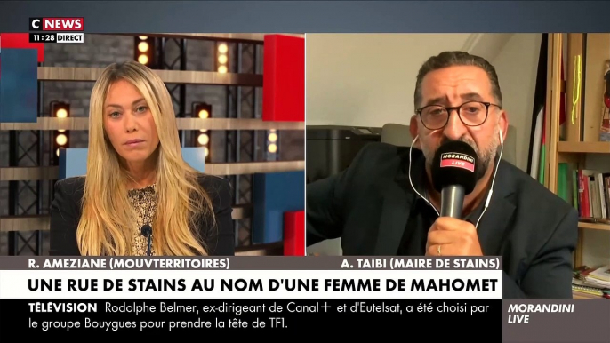 Tension entre Jean-Marc Morandini et le maire de Stains Azzédine Taïbi sur CNews à propos de la présence du drapeau palestinien derrière lui dans son bureau - VIDEO