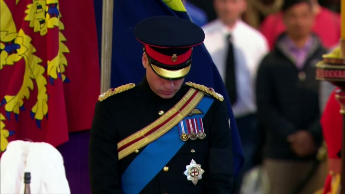 Queen Elizabeth II's grandchildren stand vigil at her coffin - Queen Elizabeth II Funeral