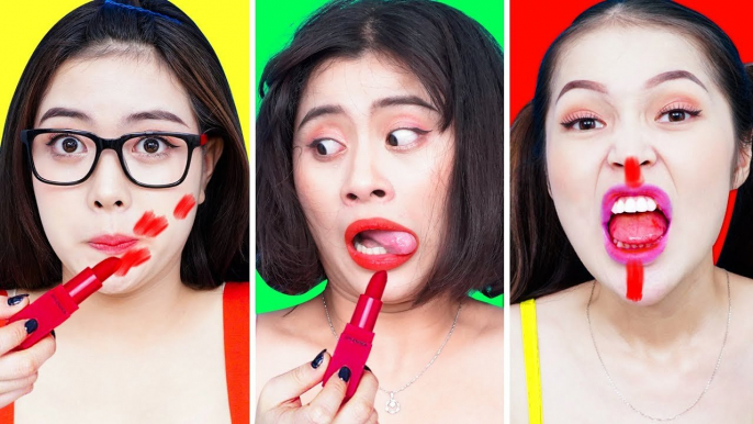 LABIOS DESAFÍO TIK TOK ! LAS BROMAS MÁS GRACIOSAS PARA AMIGOS ! Lápiz labial y Comida DESAFÍO