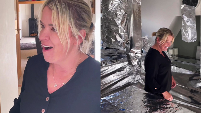 'You are CRAZY!' - Son pulls the aluminum foil prank on mom