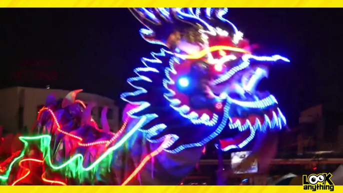 Dragon dance celebrating Chinese Lunar New Year