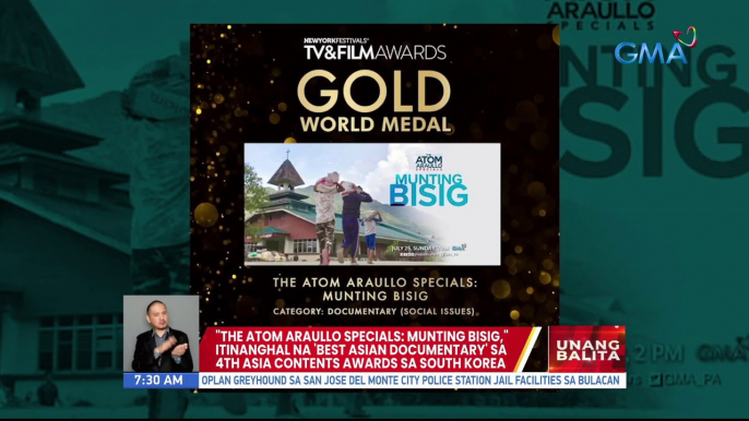 "The Atom Araullo Specials: Munting Bisig", itinanghal na 'Best Asian Documentary' sa 4th Asia Contents Awards sa South Korea | UB