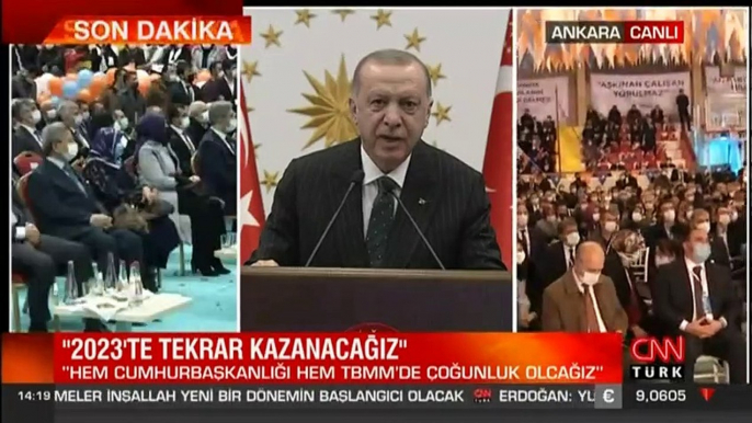 Cumhurbaşkanı Recep Tayyip Erdoğan, AK Parti 7. Olağan Kırşehir-Kırıkkale-Yozgat-Sivas İl Kongrelerine Canlı Bağlantı ile katıldı