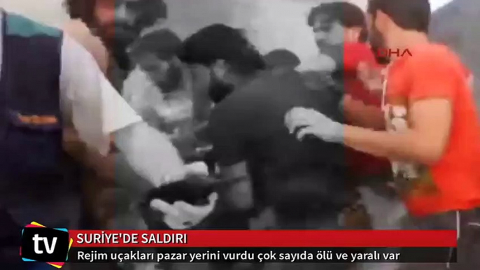 Suriye'de rejim uçakları pazar yerini vurdu