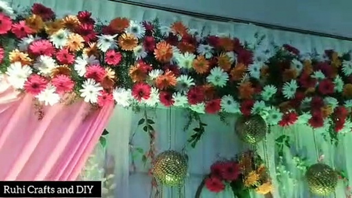 origami flowers decoration ideas | decor crafts | marriage flower decors | origami flowers | wall hanging crafts