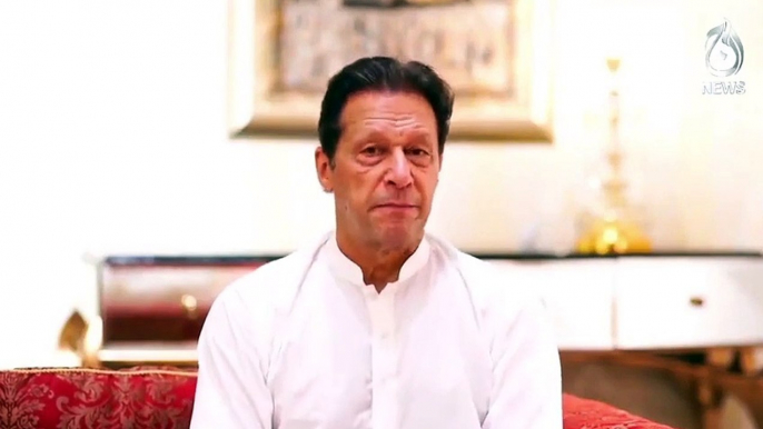 After disqualification - Imran Khan's first message to workers - Aaj News