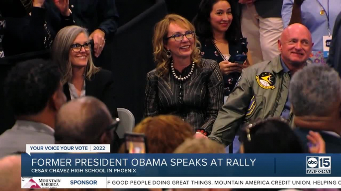 Former president Obama, Arizona democrats hold rally ahead of midterm elections