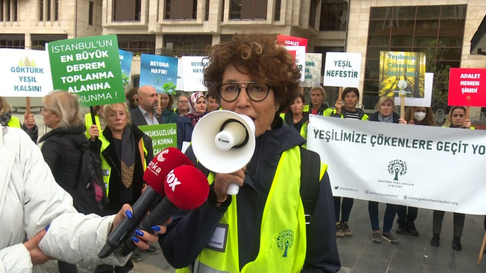 Kemerburgaz’da tepki çeken inşaat için Eyüpsultan Belediyesi önünde protesto