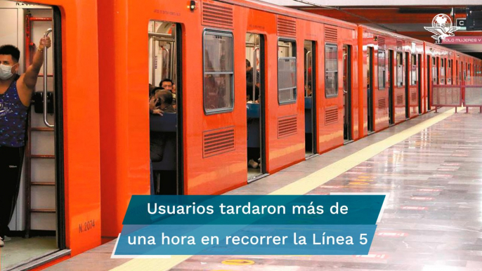Otra falla en el Metro de CDMX; desalojan tren en la Línea 5 y usuarios reportan retrasos