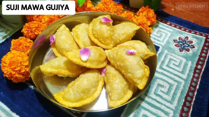 Mawa Sooji Gujiya | सूजी मावा की गुजिया - फेस्टिवल स्पेशल गुजिया बनाने का आसान तरीका |Jiya's kitchen