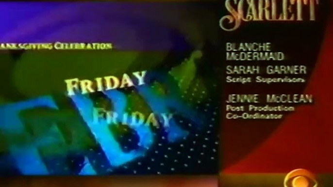 Scarlett CBS Mini-Series Split Screen Credits on Different Local CBS Stations