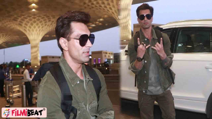 Karan Singh Grover Airport पर हुए Spot, Baby Girl के आते ही कहां घुमने चले Karan? | FilmiBeat